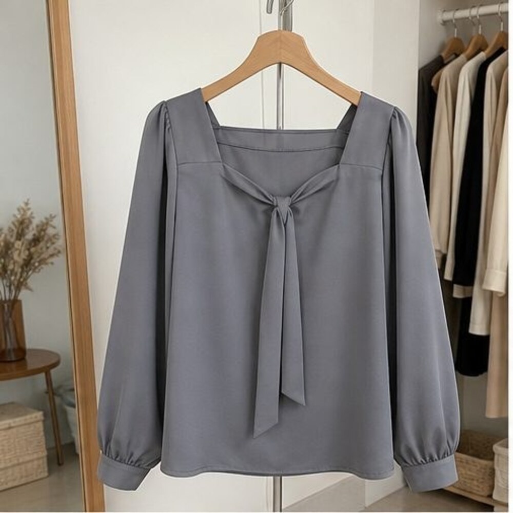 Gray Button Blouse
